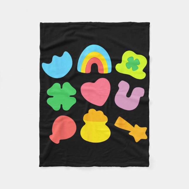 Lucky Charm Patricks Day Goldtopf Irischer Shamroc Fleecedecke (Vorderseite)
