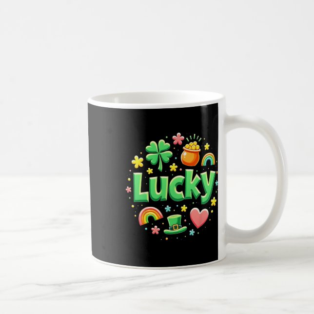 Lucky Charm Patricks Day Pot Of Gold Irish Shamroc Kaffeetasse (Rechts)