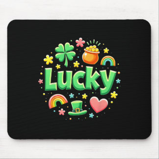 Lucky Charm Patricks Day Pot Of Gold Irish Shamroc Mousepad
