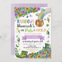 Lucky Charm Pot Gold Rainbow Sonnenblume Geburtsta Einladung