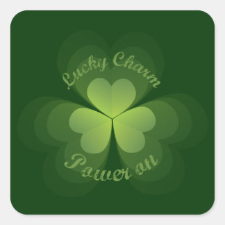 Lucky Charm Power On Quadratischer Aufkleber