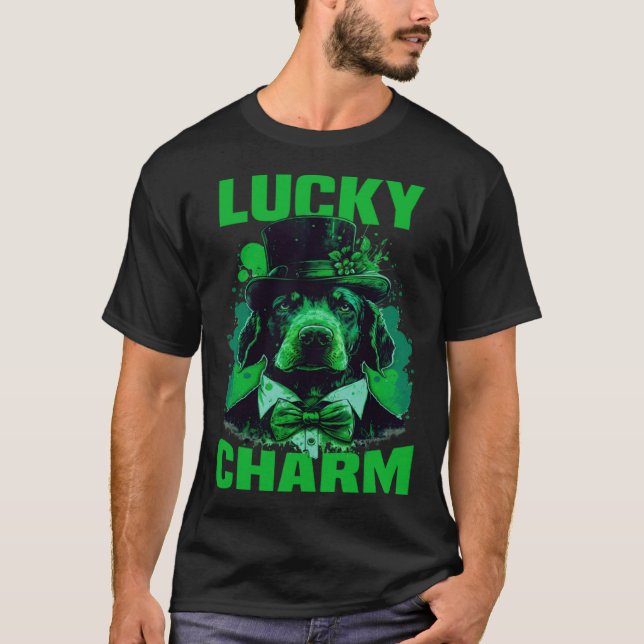 Lucky Charm Saint Patrick s Dog Graphic T-Shirt (Vorderseite)