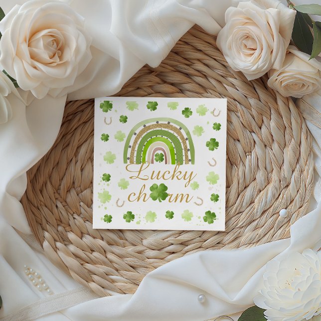 Lucky Charm Shamrock Baby Shower Napkin Serviette (Von Creator hochgeladen)