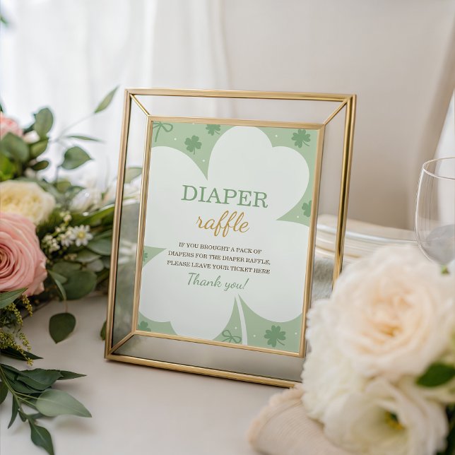 Lucky Charm Shamrock Diaper Raffle Sign Sockelschild (Von Creator hochgeladen)
