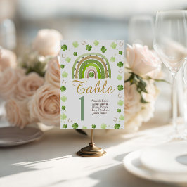 Lucky Charm Shamrock Table Number Sockelschild