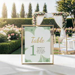 Lucky Charm Shamrock Table Number Sockelschild