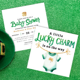 Lucky Charm Square Kinderdusche Einladung