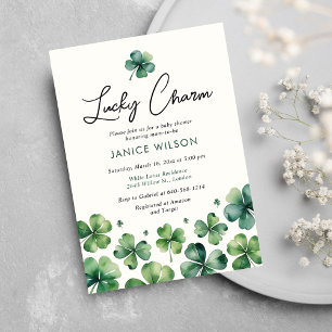 Lucky Charm St. Patrick's Day Baby Shower Einladung