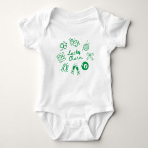 Lucky Charm St. Patricks Day Glücksklee Baby Strampler