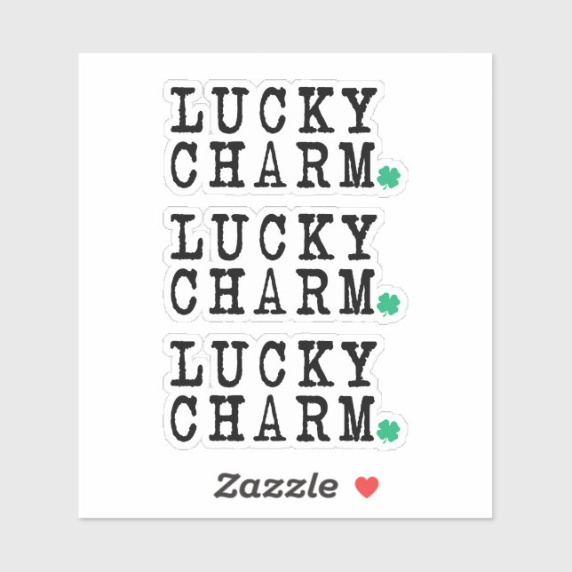 Lucky Charm St Patricks Day Lucky Clover Aufkleber (Blatt)