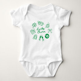 Lucky Charm St Patricks Day Lucky Clover Baby Strampler