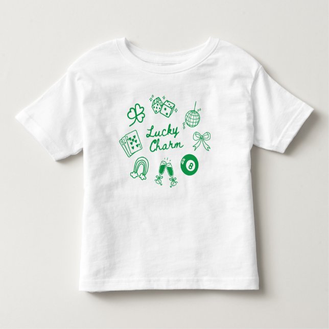 Lucky Charm St Patricks Day Lucky Clover Kleinkind T-shirt (Vorderseite)