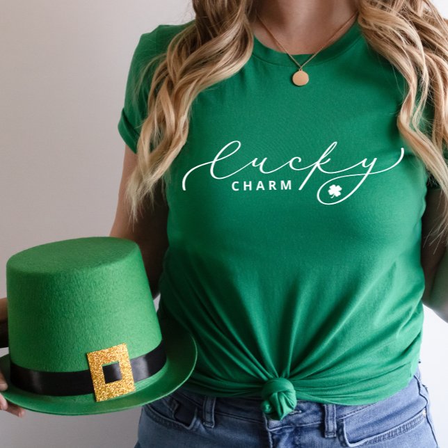 Lucky Charm St. Patrick's Day Niedlich Weiße Schri T-Shirt (Von Creator hochgeladen)