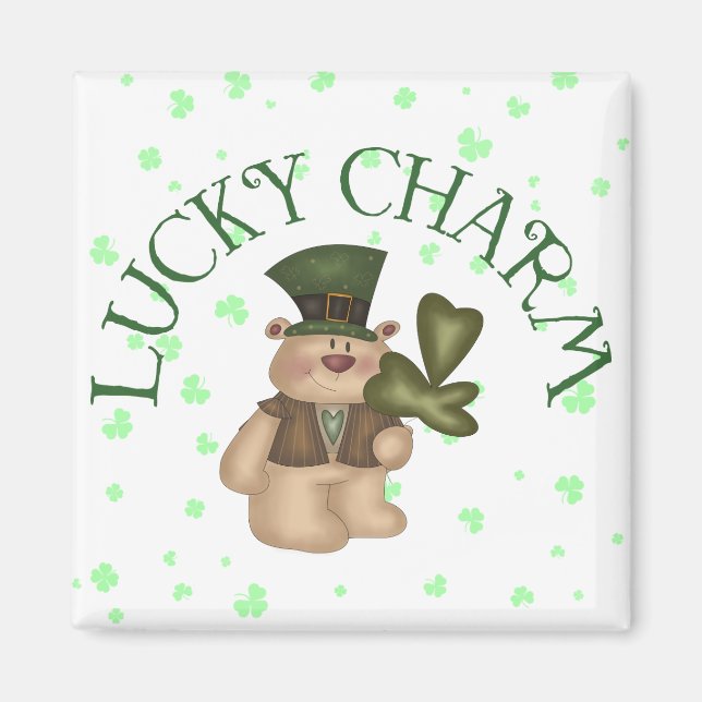 Lucky Charm Teddy Bear Magnet (Vorne)