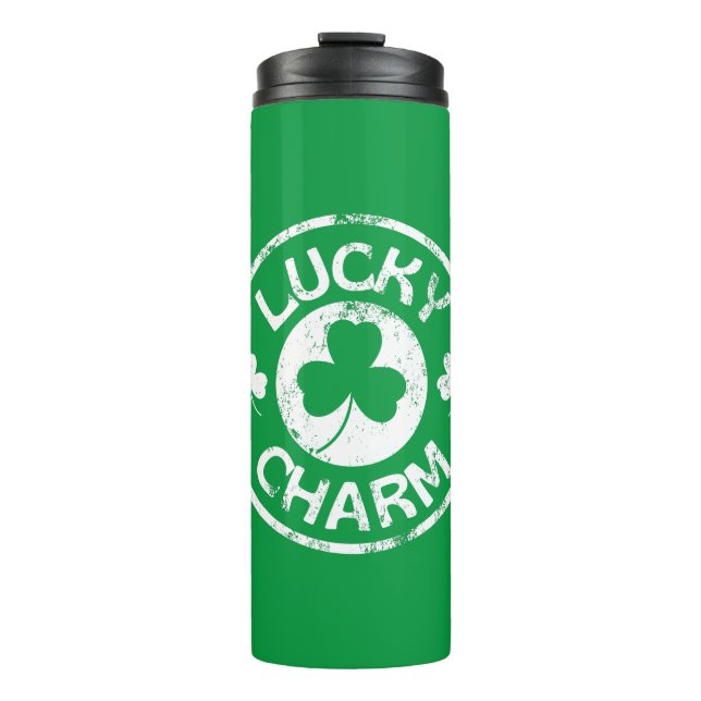 Lucky Charm Vintag St Patrick's Day Thermosbecher (Vorderseite)