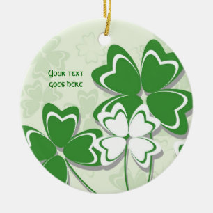 Lucky Charme Irish Klee Kleeblatt St Patricks Day Keramik Ornament