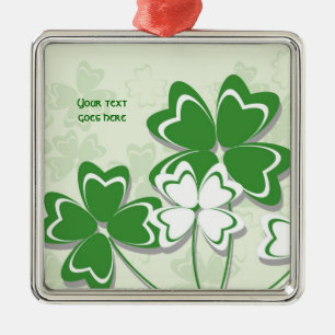 Lucky Charme Irish Klee Kleeblatt St Patricks Day Silbernes Ornament
