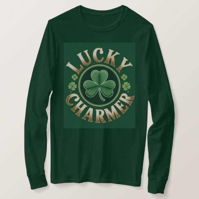 Lucky Charmer Basic Langarm T-Shirt (Design vorne)