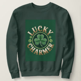 Lucky Charmer Damen Sweatshirt in Waldgrün