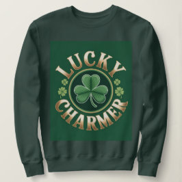 Lucky Charmer Damen Sweatshirt in Waldgrün
