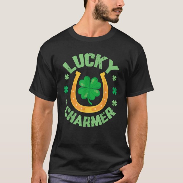 LUCKY CHARMER Shirt Boys Kids Girl Funny St Patric (Vorderseite)