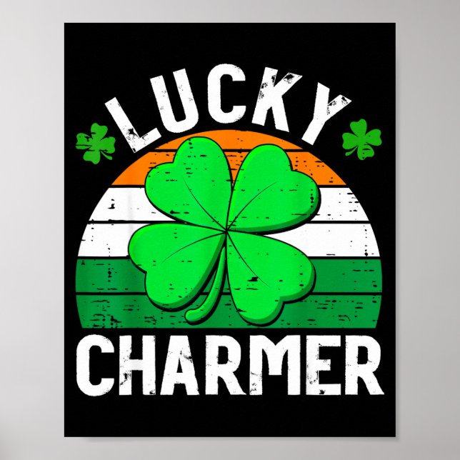 Lucky charmer shirts boys kids girls funny st poster (Vorne)