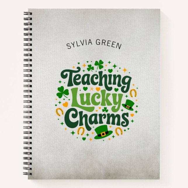 Lucky Charms lehren - Personalisierte St. Patrick' Notizbuch (Vorderseite)