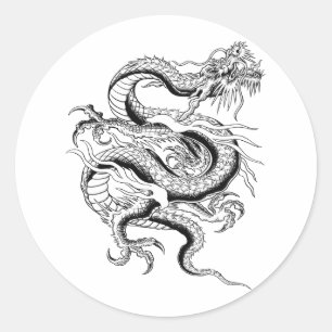 Lucky Chinese Dragon Runder Aufkleber