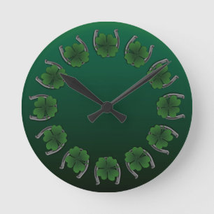 Lucky Clock St. Patrick's Lucky Charm Wall Clock Runde Wanduhr