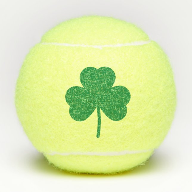 Lucky Clocks St Patricks Day Green Kleeblatt Tennisbälle (Vorderseite)