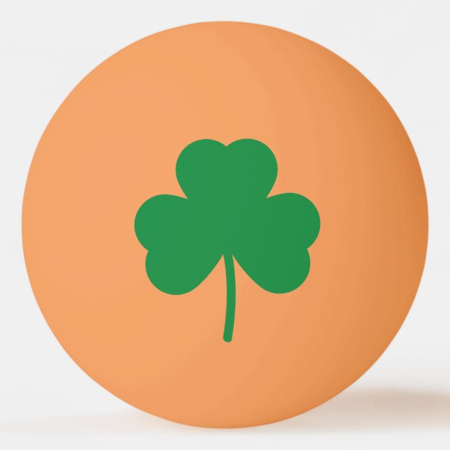 Lucky Clocks St Patricks Day Green Kleeblatt Tischtennisball (Vorderseite)