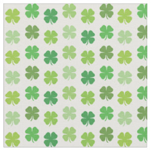 Lucky Closing Stoff weiß mit grünen Kleeblättern