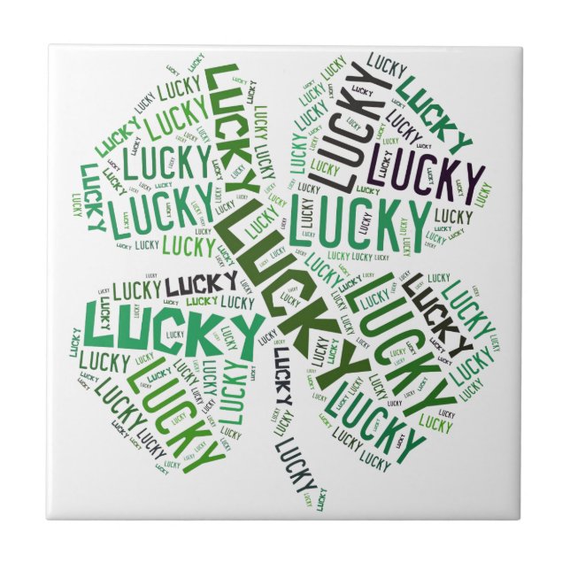 Lucky Closing Word Art Fliese (Vorderseite)