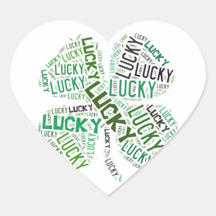 Lucky Closing Word Art Herz-Aufkleber