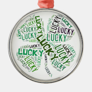 Lucky Closing Word Art Silbernes Ornament