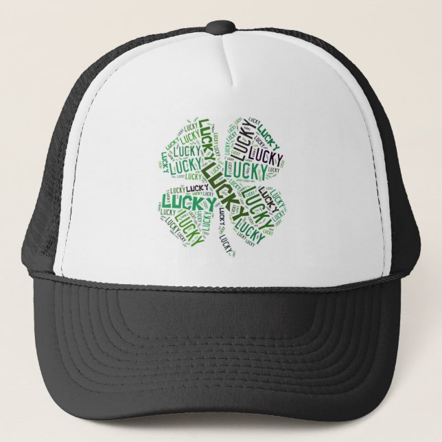 Lucky Closing Word Art Truckerkappe (Vorderseite)