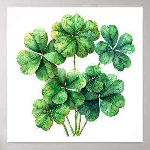 Lucky Clover Art Print, Botanische Wall Art Poster