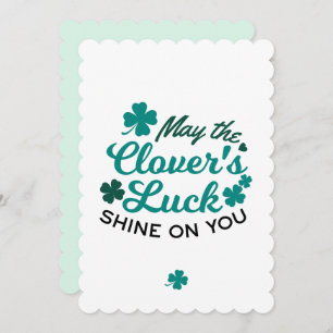 Lucky Clover Charm - Mai der Clover's Luck Shine Feiertagskarte