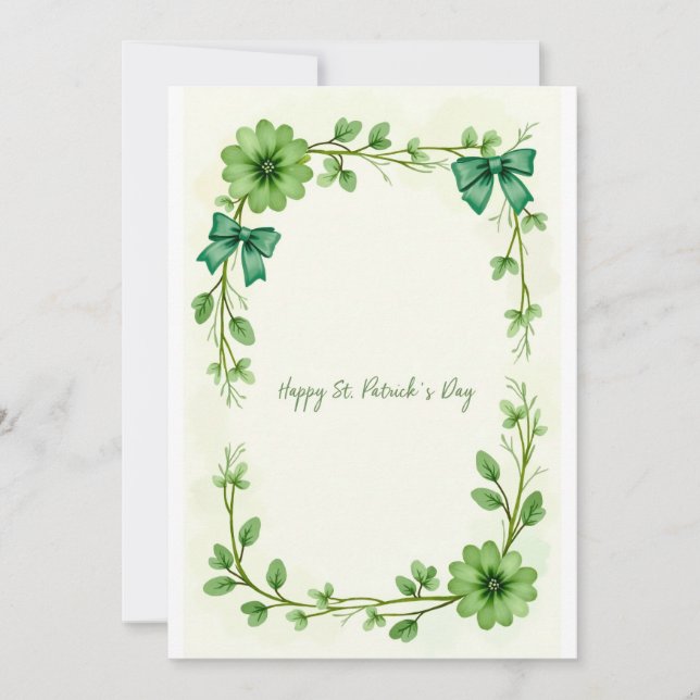 Lucky Clover Design für St. Patrick's Day Einladung (Vorderseite)