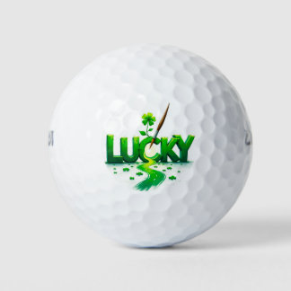 Lucky Clover Design für St. Patrick's Day Golfball