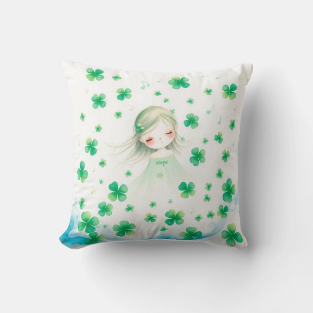Lucky Clover Design für St. Patrick's Day Kissen (Vorderseite)
