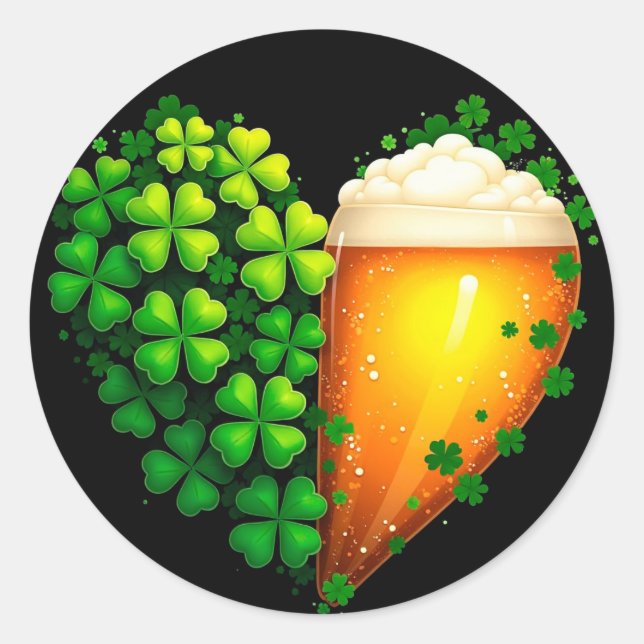Lucky Clover Design für St. Patrick's Day Runder Aufkleber (Vorderseite)