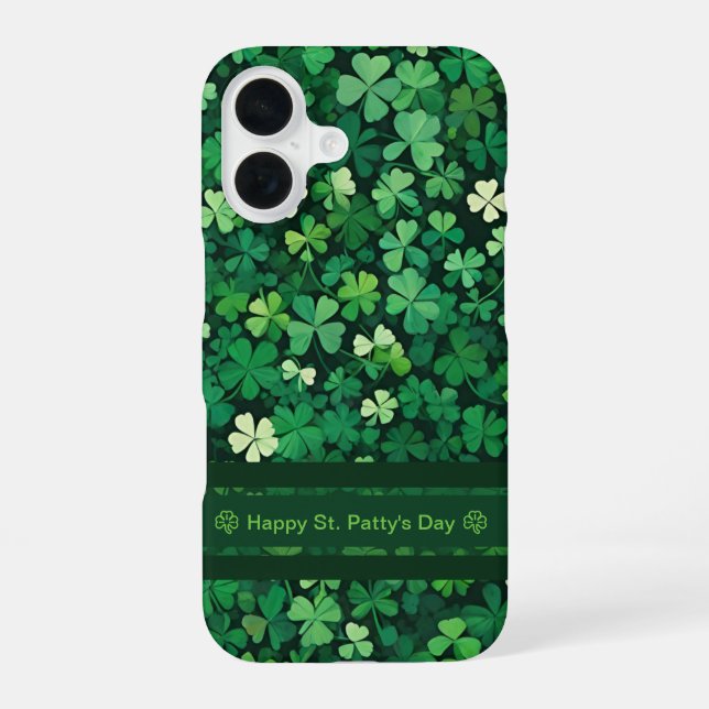 Lucky Clover Field iPhone 16 Hülle (Rückseite)