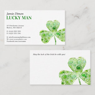 Lucky Clover   Floral Visitenkarte