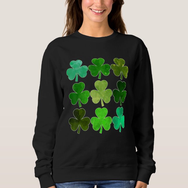 Lucky Clover Green Shamrock Irish Funny st patrick Sweatshirt (Vorderseite)