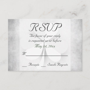 Lucky Clover Grey Green Orange Irish Wedding RSVP Karte