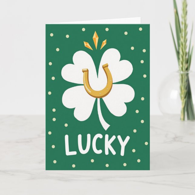Lucky Clover Hufeisen Karte (Vorderseite)