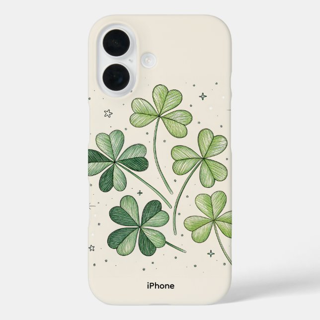 Lucky Clover iPhone 16 Fall Case-Mate iPhone Hülle (Rückseite)