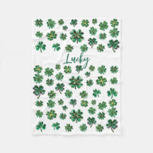 Lucky Clover Kleeblatt Fleece Blanket