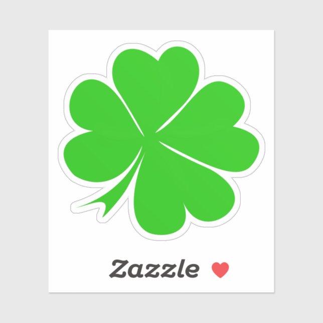Lucky Clover Leaf & Kleeblatt / Irish St Patrick Aufkleber (Blatt)